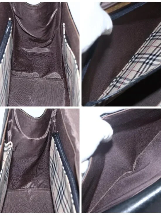 BURBERRY Hand Bag Leather Black Silver Auth ep13523 - Picture 11 of 11